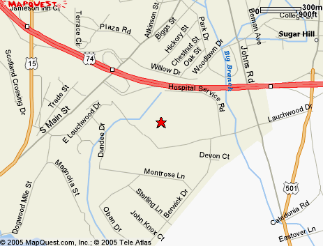 Map to Memorial Medical Center